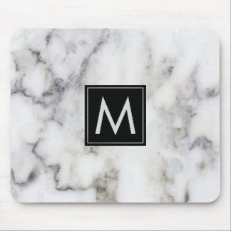 Monogramm aus weißem Marmorstein Mousepad