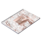 Monogramm aus weißem Rosengold Notizblock (Linke Seite)