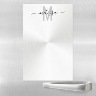 Monogramm aus weißem Stahl Magnetisches Trockenlöschblatt