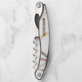 Monogramm aus weißem und braunem Marmor Kellnermesser (Vorderseite)