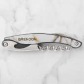 Monogramm aus weißem und braunem Marmor Kellnermesser (Vorderseite)