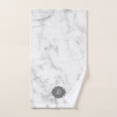 Monogramm aus weißem und grauem Marmor Badhandtuch Set (Handtuch)