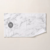 Monogramm aus weißem und grauem Marmor Badhandtuch Set (Handtuch)