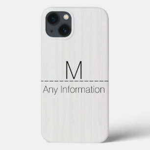 Monogramm aus Weißholz iPhone 13 Hülle