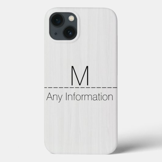 Monogramm aus Weißholz Case-Mate iPhone Hülle (Rückseite)