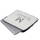 Monogramm aus Weißholz Laptopschutzhülle (Vorne Knopf)