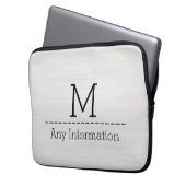 Monogramm aus Weißholz Laptopschutzhülle (Vorderseite Links)