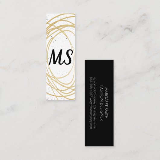 Monogramm/Ausdrückend Mini Visitenkarte (Vorne/Hinten)