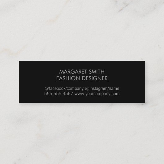 Monogramm/Ausdrückend Mini Visitenkarte (Rückseite)