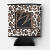 Monogramm außerhalb der Box schwarz-brauner Leopar Dosenkühler (Vorderseite)