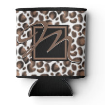 Monogramm außerhalb der Box schwarz-brauner Leopar