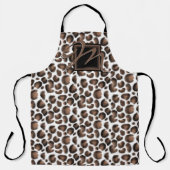 Monogramm außerhalb der Box schwarz-brauner Leopar Schürze (Vorderseite)
