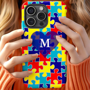 Monogramm Autism-Bewusstsein Asperger Puzzle-Muste Case-Mate iPhone Hülle