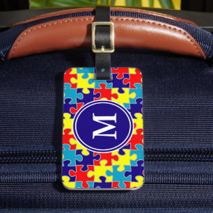 Monogramm Autismus-Bewusstsein Asperger Puzzlemust Gepäckanhänger