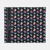 Monogramm Axolotmuster Fleecedecke (Vorderseite (Horizontal))