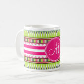 Monogramm-aztekische Andenprobegebirgsdiamanten Kaffeetasse (Vorderseite Links)
