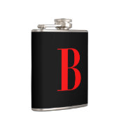 Monogramm B auf schwarz Flachmann (Rechts)