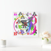 MONOGRAMM B+B QUADRATISCHE WANDUHR (Zuhause)