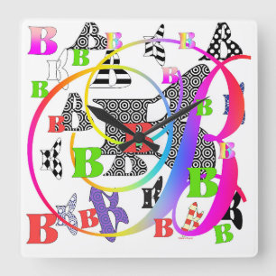 MONOGRAMM B+B QUADRATISCHE WANDUHR