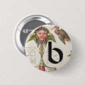 Monogramm B, Buchstabe B, Alphabet B, Monogramm A+ Button (Vorne & Hinten)