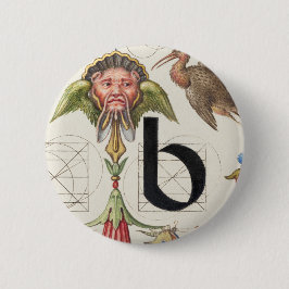 Monogramm B, Buchstabe B, Alphabet B, Monogramm A+ Button