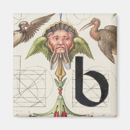 Monogramm B, Buchstabe B, Alphabet B, Monogramm A+ Magnet