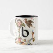 Monogramm B, Buchstabe B, Alphabet B, Monogramm A+ Zweifarbige Tasse (Vorderseite Links)