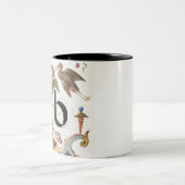 Monogramm B, Buchstabe B, Alphabet B, Monogramm A+ Zweifarbige Tasse (Mittel)