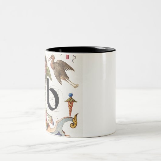 Monogramm B, Buchstabe B, Alphabet B, Monogramm A+ Zweifarbige Tasse (Mittel)