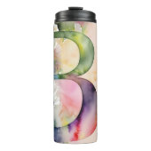 Monogramm B Farbige Wasserfarben-Blumen Hydration  Thermosbecher (Vorderseite)