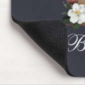 Monogramm B, hübsches Blumendesign, Mousepad (Ecke)
