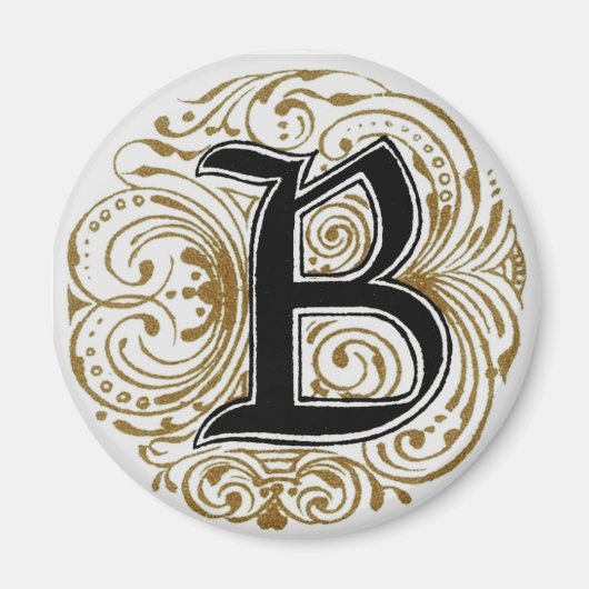 Monogramm "B" in Gold - Magnet (Vorne)