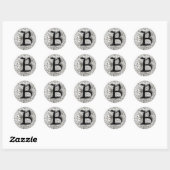 Monogramm 'B' in Grau - Aufkleber (Blatt)