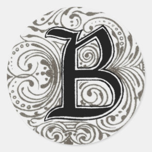 Monogramm 'B' in Grau - Aufkleber