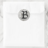 Monogramm "B" in grauem Aufkleber (Tasche)