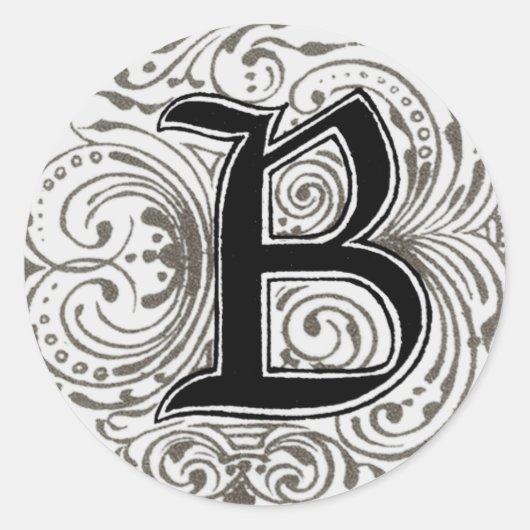 Monogramm "B" in grauem Aufkleber (Vorderseite)