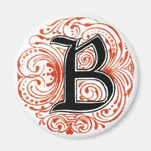 Monogramm "B" in Rot - Magnet