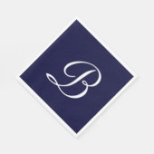 Monogramm 'B' in weißer Schrift Serviette (Ecke)