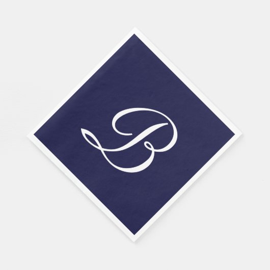Monogramm 'B' in weißer Schrift Serviette (Ecke)
