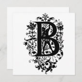 Monogramm B Initial Black and White Floral Pattern (Vorne/Hinten)