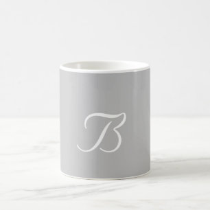 Monogramm B leicht grau personalisieren Kaffeetasse