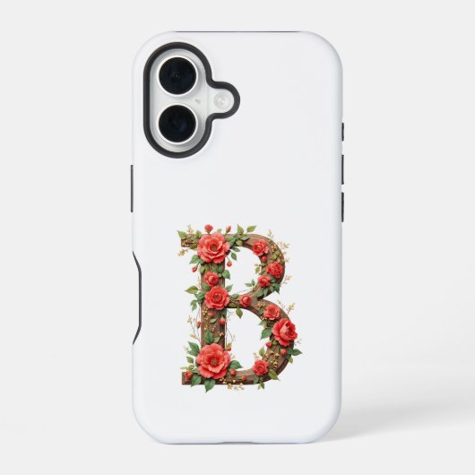 Monogramm B mit Blumen iPhone 16 Hülle (Rückseite)
