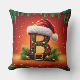 Monogramm B mit Weihnachts-Charm 🎅 Kissen
