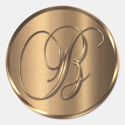 Monogramm B NONMETALLIC Bronze-Umschlag Aufkleber (Vorderseite)