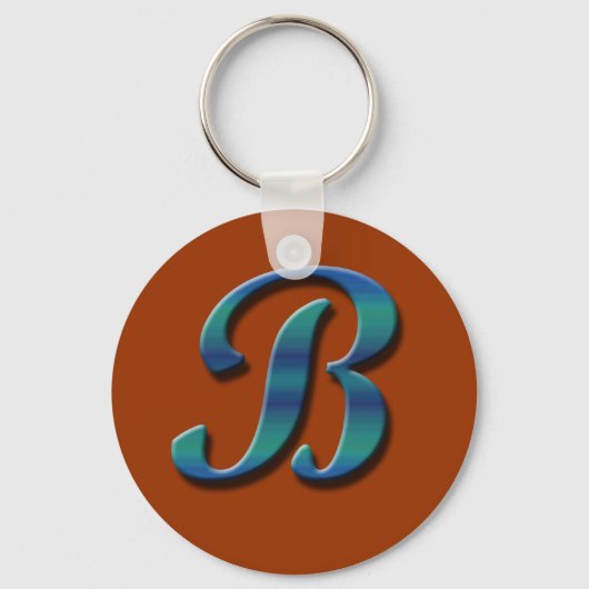 Monogramm-B-Schlüsselanhänger Schlüsselanhänger (Vorderseite)