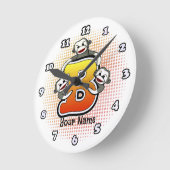 Monogramm B Sock Monkey-Uhr Runde Wanduhr (Winkel)