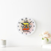 Monogramm B Sock Monkey-Uhr Runde Wanduhr (Zuhause)