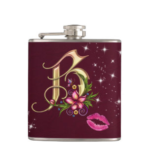 Monogramm B ummantelter Kolben, 6 oz. Flachmann