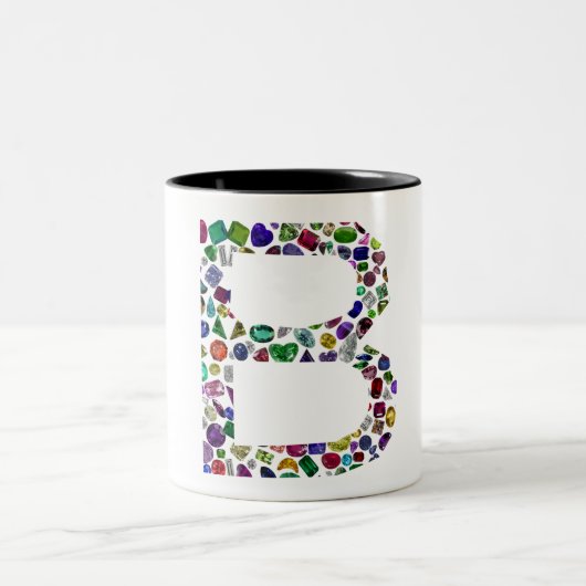 Monogramm B Zweifarbige Tasse (Mittel)
