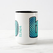 Monogramm - b zweifarbige tasse (Mittel)